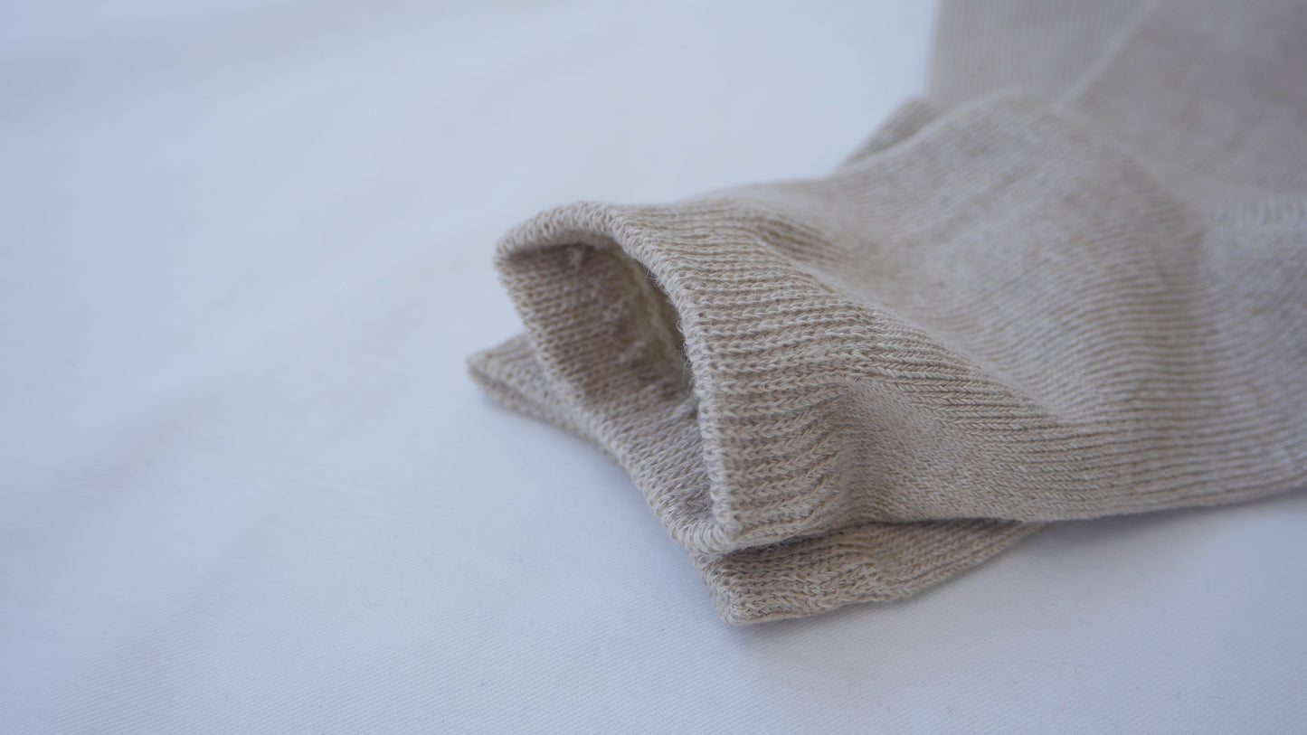 MAMORI Soft Linen Socks F Heavyweight 40/2 Short Crew Type