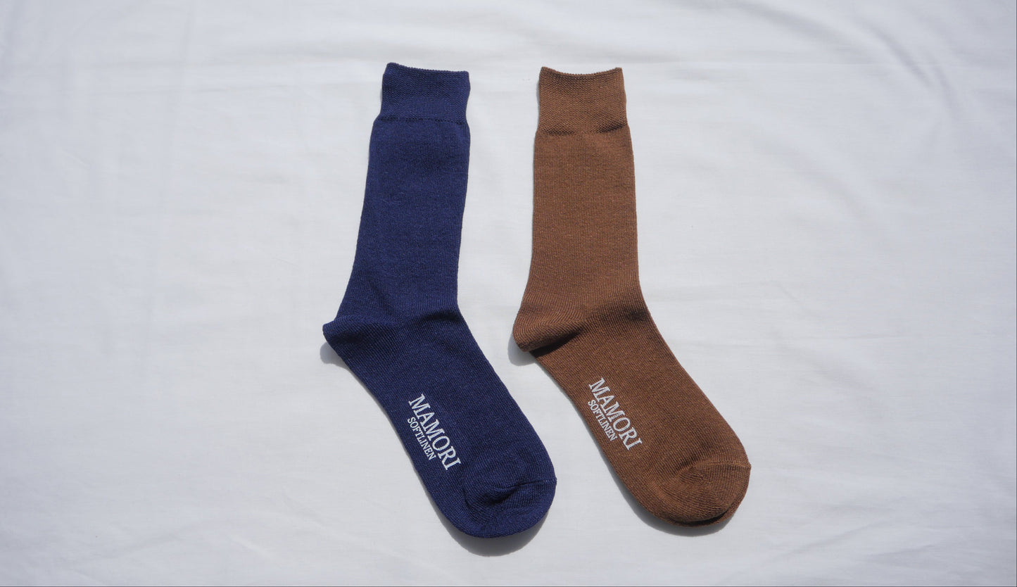 MAMORI Soft Linen Socks M Heavyweight 40/2 Crew Type