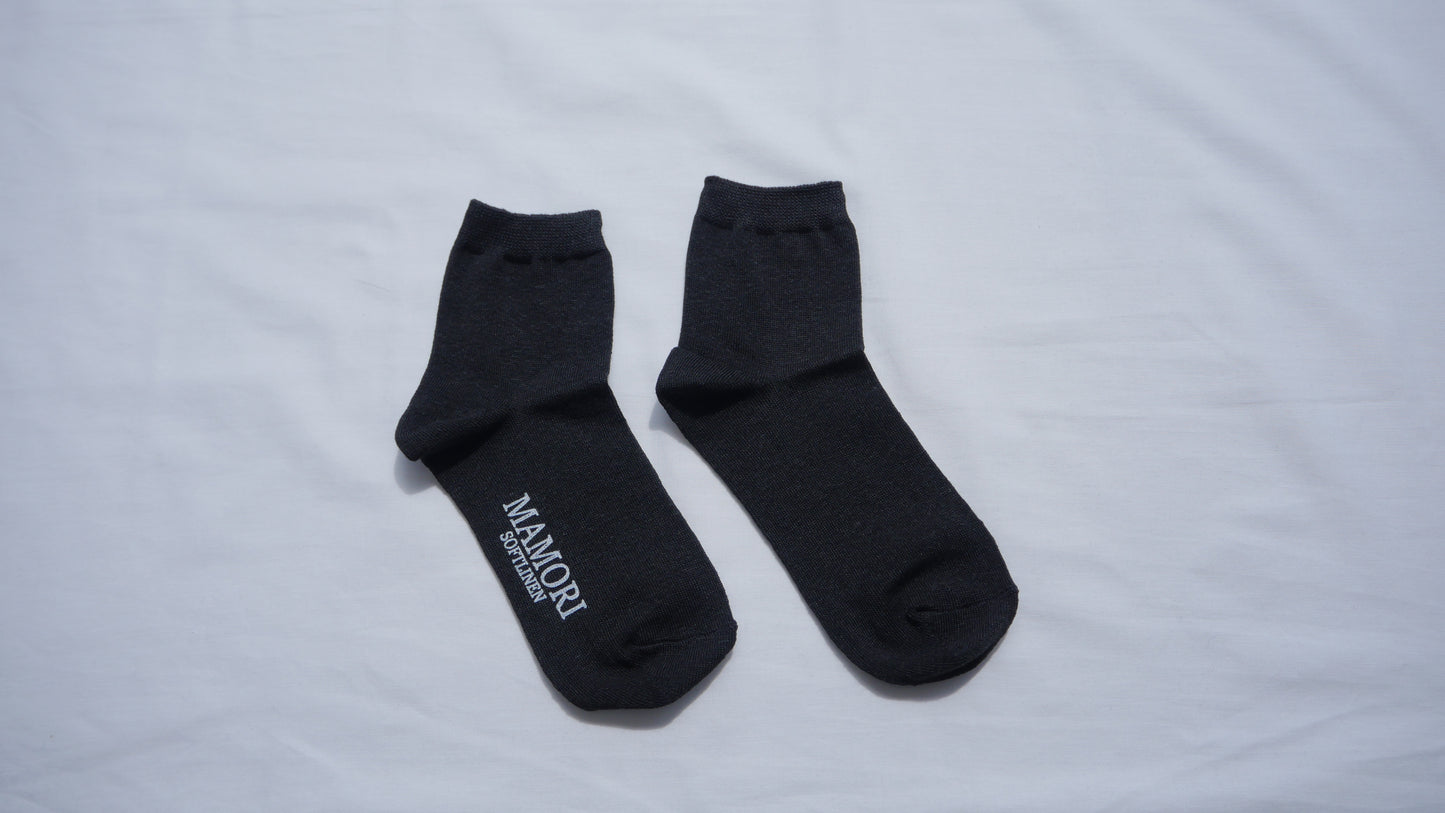 MAMORI Soft Linen Socks F Midweight 60/2 Short Crew Type