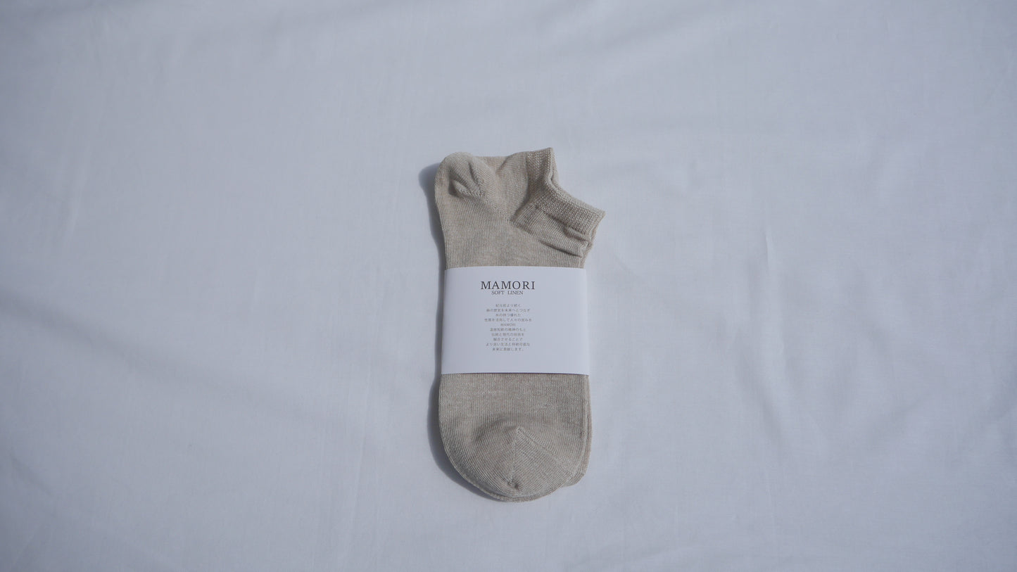 MAMORI Soft Linen Socks M Midweight 60/2 Low-cut socks