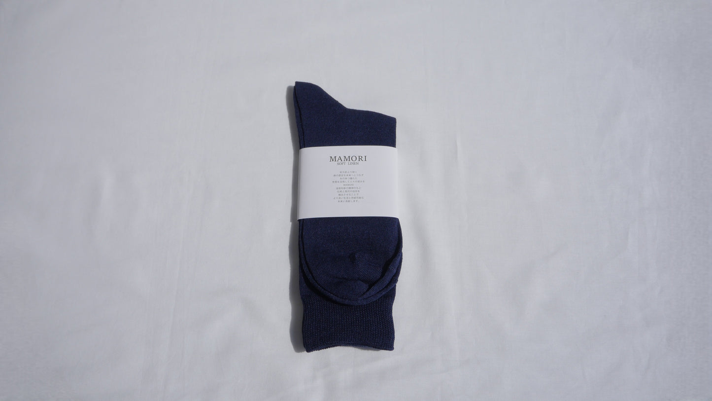 MAMORI Soft Linen Socks M Midweight 60/2 Crew Type