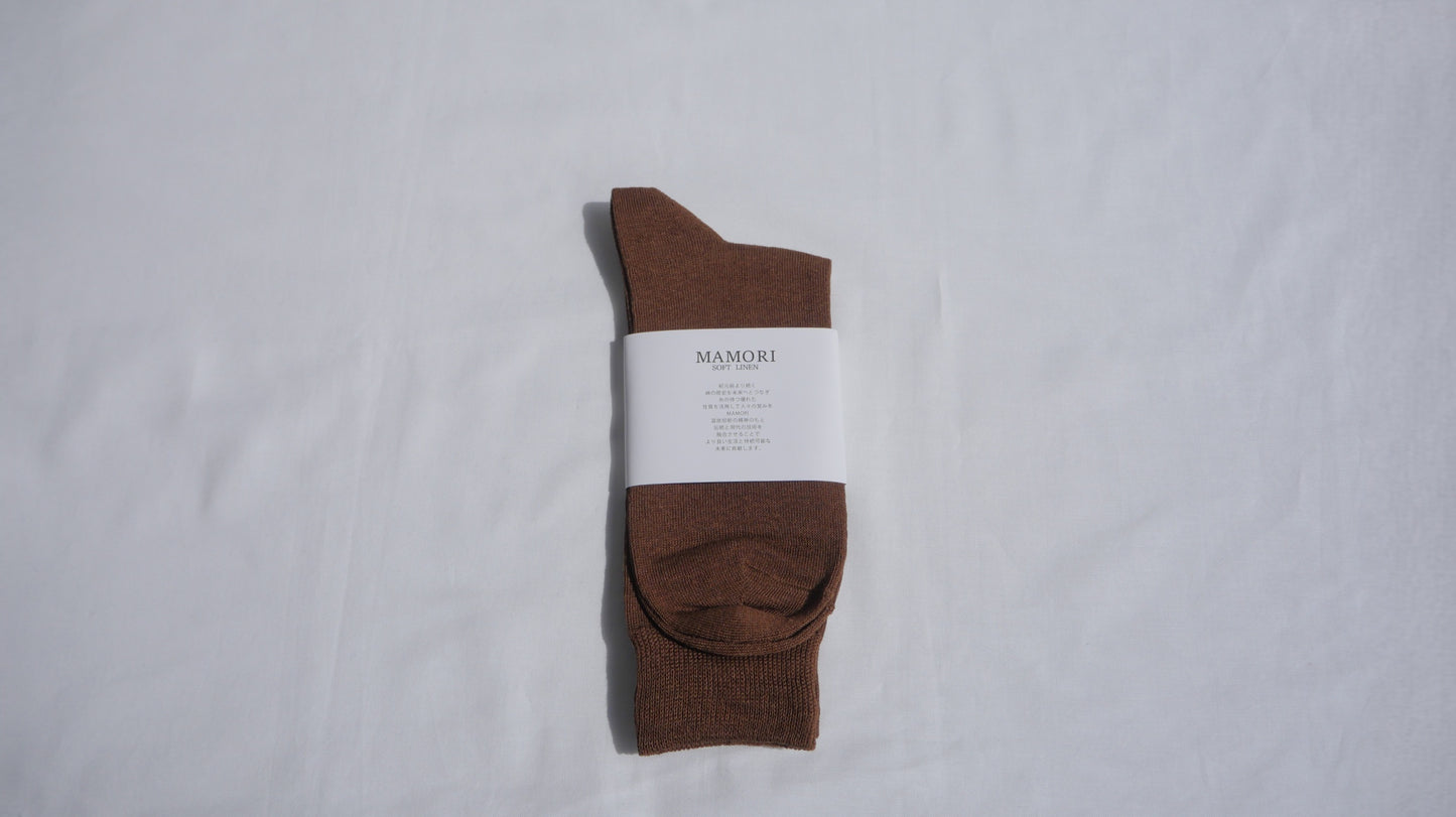 MAMORI Soft Linen Socks M Midweight 60/2 Crew Type