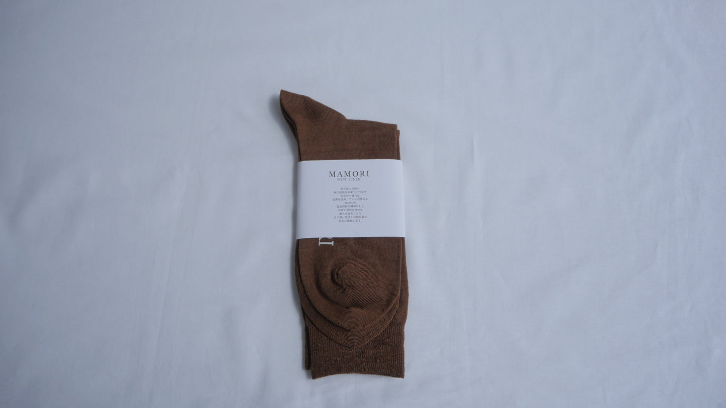 MAMORI Soft Linen Socks M Lightweight 80/1 Crew socks