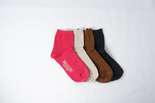 MAMORI Soft Linen Socks F　Midweight　60/2　Short Crew Type
