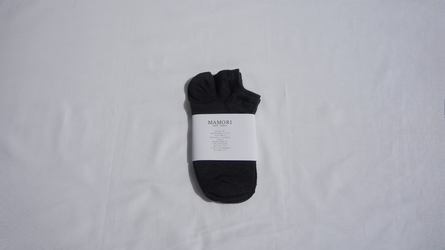 MAMORI Soft Linen Socks F　60/2　 Low-cut socks