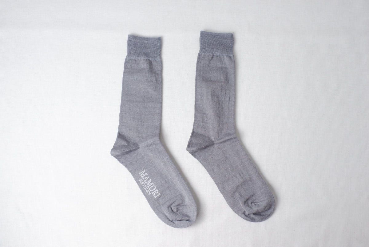 MAMORI Soft Linen Socks M Lightweight　80/1  Crew socks