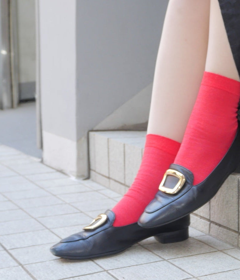 MAMORI Soft Linen 　Socks F　Lightweight　80/1  Short Crew Type
